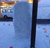 2016年中の橋通り冬祭りタウンプラザ広場に、創られていた今年の干支の雪像。