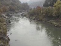 神居古潭付近を流れる川の光景