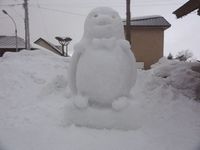 サーモンパーク施設内に作られていたペンギンの雪像