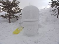 サーモンパーク施設内に作られていた未完成の雪像