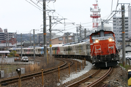 岡山の列車(DD51牽引あすか)