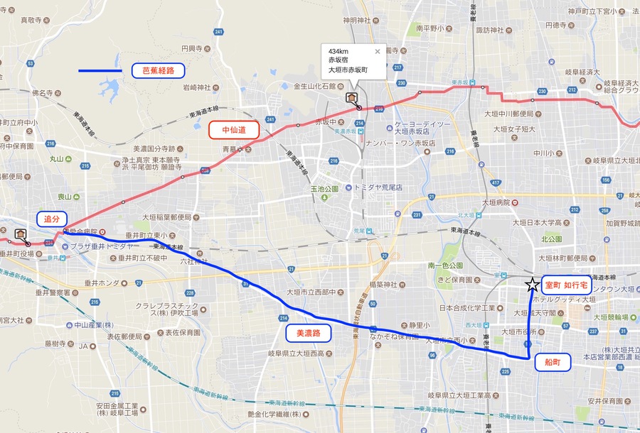 奥の細道、いなかの小道（45）− 大垣（1）