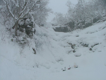 真冬の「美笛の滝」と「七条大滝」