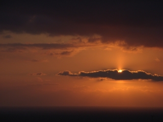 ひさびさに夕日