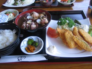 舘山寺園の魚フライ定食