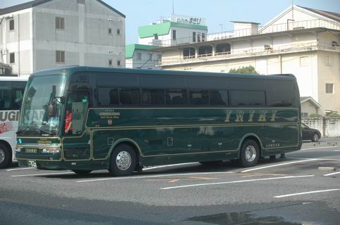 鹿児島から岡山へ来た観光バス