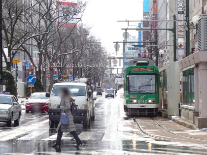 宮の森日記●雪解けの電車通り