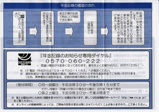年金記録確認のお知らせ
