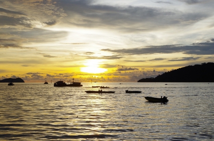 コタキナバルの海辺の夕日