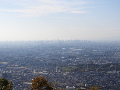 飯盛山城から見た大阪平野